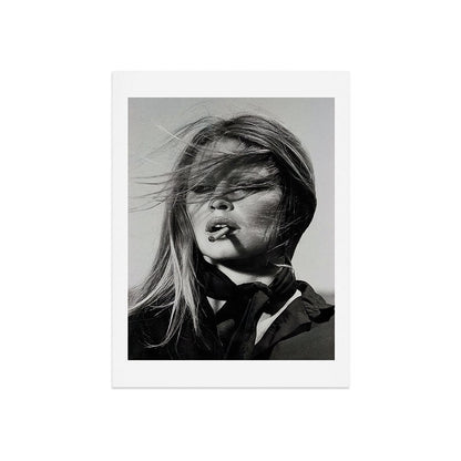 Brigitte Bardot Smoking a Cigarette, Black and White Photograph Art Print Gallery Image 7