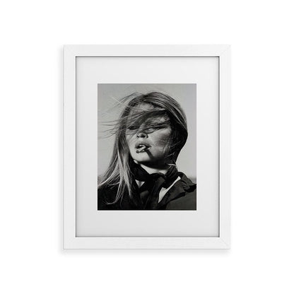 Brigitte Bardot Smoking a Cigarette, Black and White Photograph Framed Art Print Gallery Image 54