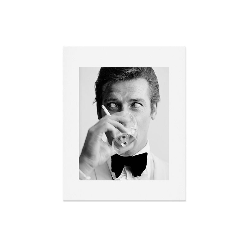 Roger Moore with Martini Retro Vintage Art Art Print Gallery Image 4