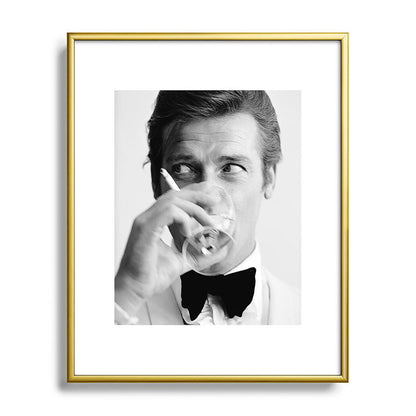 Roger Moore with Martini Retro Vintage Art Framed Art Print Gallery Image 89