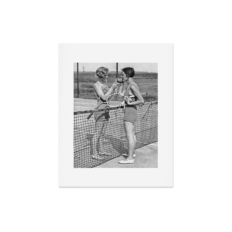 Tennis Players Taking a Cigarette Break, Black and White Vintage Art Art Print Gallery Image 4