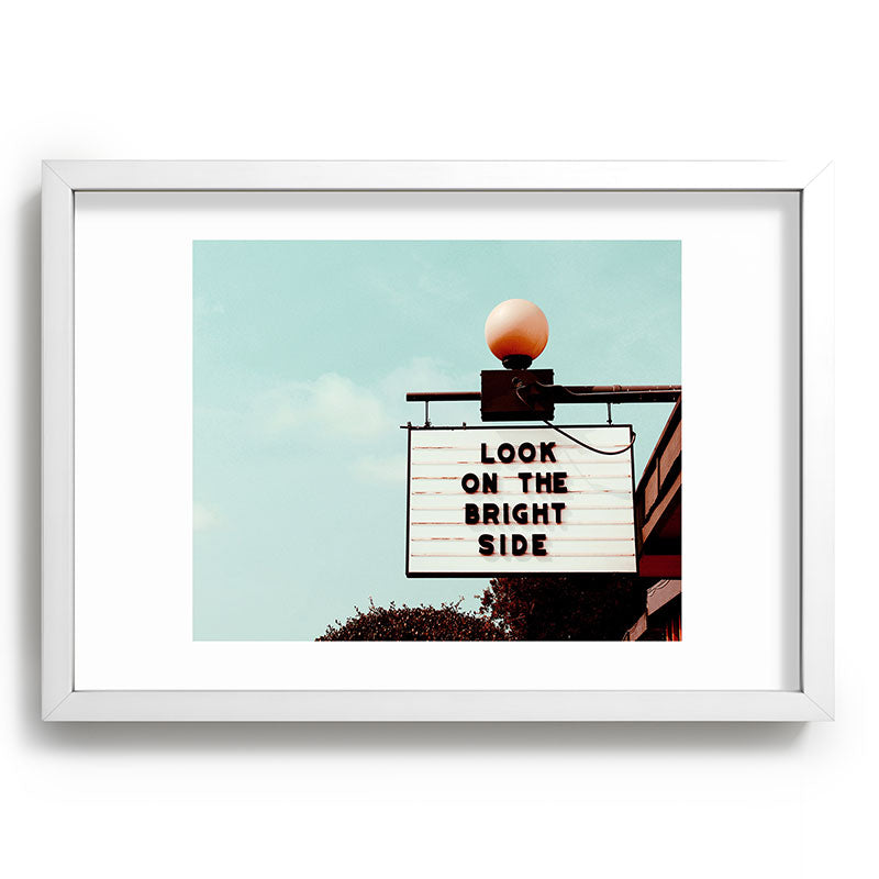 Look on The Bright Side Marquee Sign, Austin Motel, Austin, Texas Framed Art Print Gallery Image 77