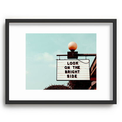 Look on The Bright Side Marquee Sign, Austin Motel, Austin, Texas Framed Art Print Gallery Image 60
