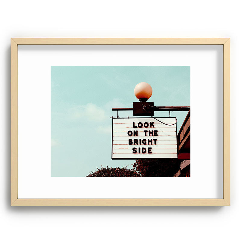 Look on The Bright Side Marquee Sign, Austin Motel, Austin, Texas Framed Art Print Gallery Image 73