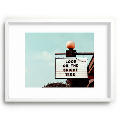 Look on The Bright Side Marquee Sign, Austin Motel, Austin, Texas Framed Art Print Gallery Image 79