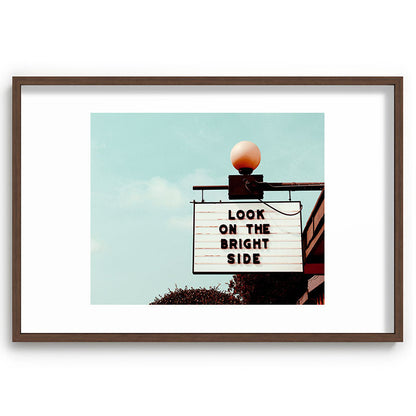 Look on The Bright Side Marquee Sign, Austin Motel, Austin, Texas Framed Art Print Gallery Image 68