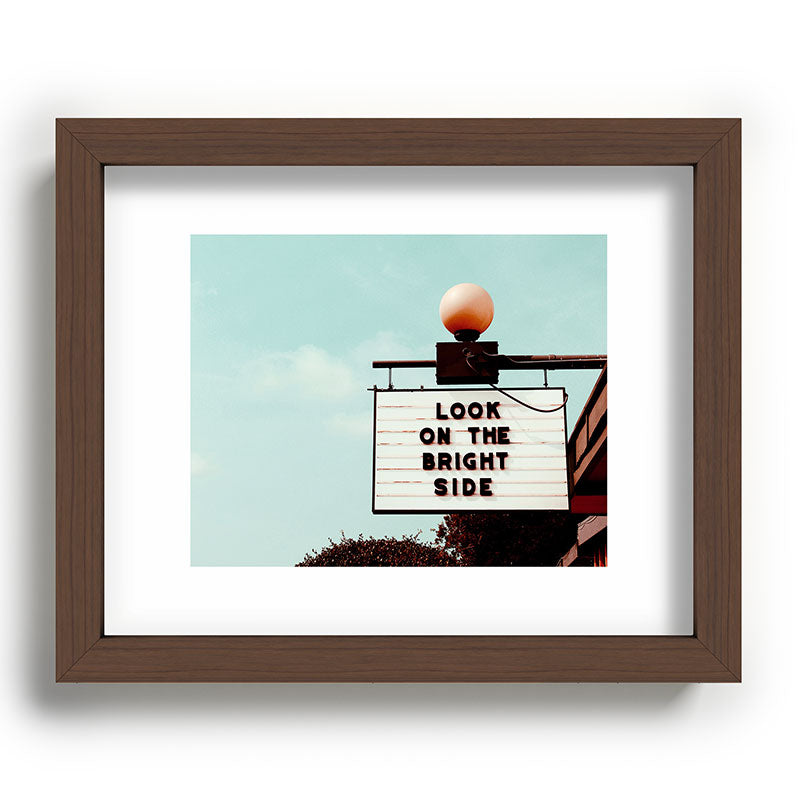 Look on The Bright Side Marquee Sign, Austin Motel, Austin, Texas Framed Art Print Gallery Image 63