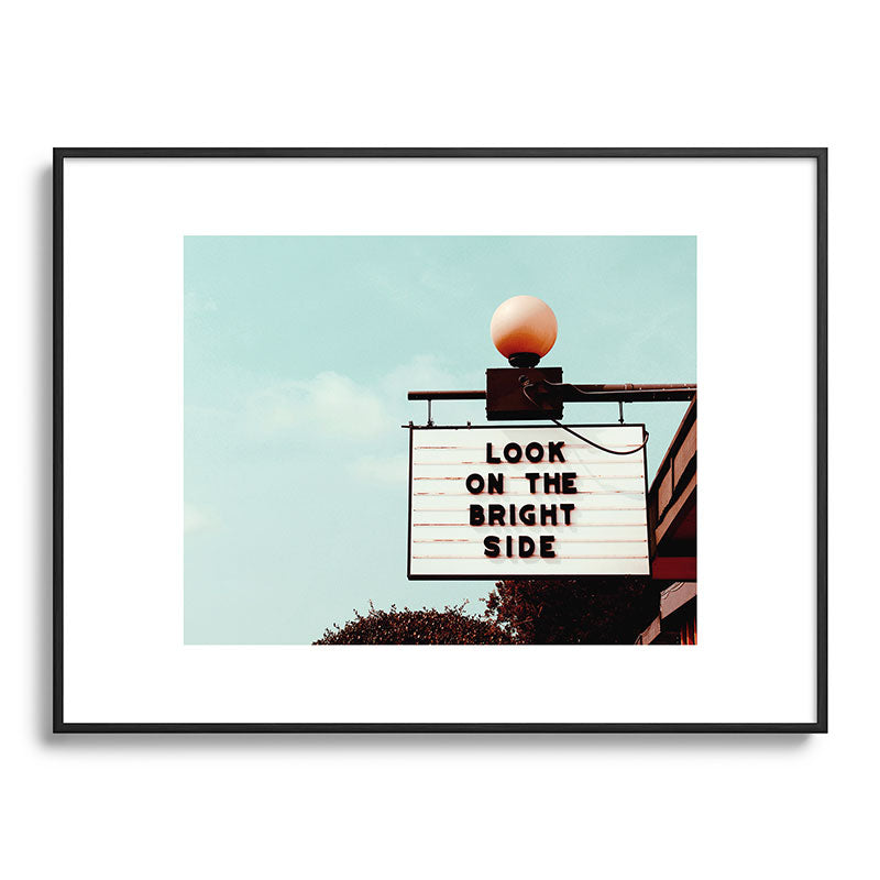 Look on The Bright Side Marquee Sign, Austin Motel, Austin, Texas Framed Art Print Gallery Image 85