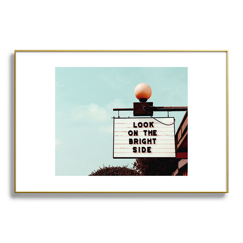 Look on The Bright Side Marquee Sign, Austin Motel, Austin, Texas Framed Art Print Gallery Image 93