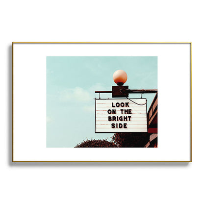 Look on The Bright Side Marquee Sign, Austin Motel, Austin, Texas Framed Art Print Gallery Image 93
