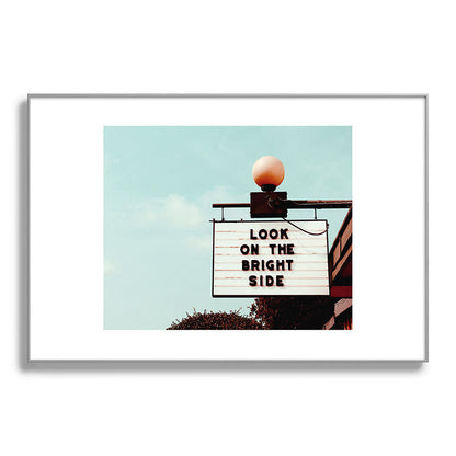 Look on The Bright Side Marquee Sign, Austin Motel, Austin, Texas Framed Art Print Gallery Image 101