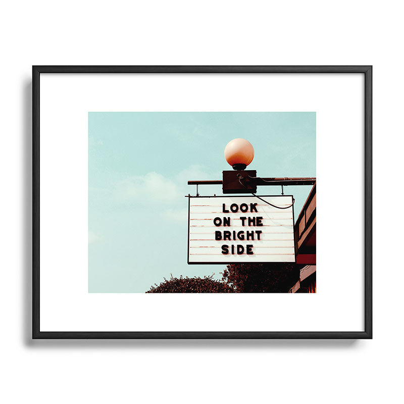 Look on The Bright Side Marquee Sign, Austin Motel, Austin, Texas Framed Art Print Gallery Image 82