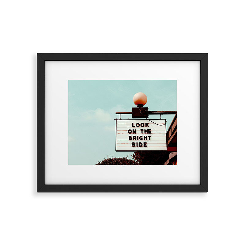 Look on The Bright Side Marquee Sign, Austin Motel, Austin, Texas Framed Art Print Gallery Image 5
