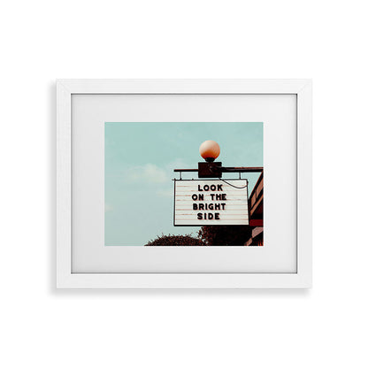Look on The Bright Side Marquee Sign, Austin Motel, Austin, Texas Framed Art Print Gallery Image 50
