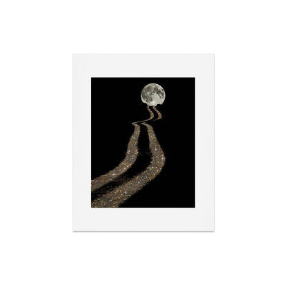 THE MOON | glitter | gold | path | full | planet | star | sky | night | glitter Art Print Gallery Image 5
